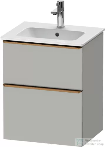 Duravit D-NEO 51x40,2 cm-es, 2 fiókos alsószekrény szálcsiszolt bronz fogantyúval 233653 mosdóhoz, matt betonszürke DE4360004070000