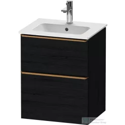   Duravit D-NEO 51x40,2 cm-es, 2 fiókos alsószekrény szálcsiszolt bronz fogantyúval 233653 mosdóhoz, matt fekete tölgy DE4360004160000