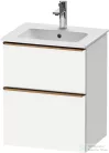 Duravit D-NEO 51x40,2 cm-es, 2 fiókos alsószekrény szálcsiszolt bronz fogantyúval 233653 mosdóhoz, matt fehér DE4360004180000
