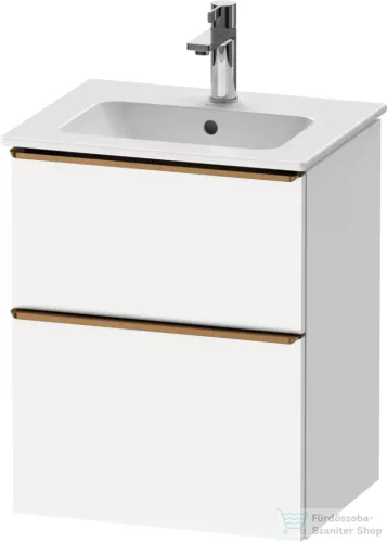 Duravit D-NEO 51x40,2 cm-es, 2 fiókos alsószekrény szálcsiszolt bronz fogantyúval 233653 mosdóhoz, matt fehér DE4360004180000