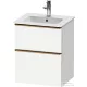 Duravit D-NEO 51x40,2 cm-es, 2 fiókos alsószekrény szálcsiszolt bronz fogantyúval 233653 mosdóhoz, matt fehér DE4360004180000