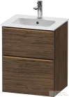 Duravit D-NEO 51x40,2 cm-es, 2 fiókos alsószekrény szálcsiszolt bronz fogantyúval 233653 mosdóhoz, matt sötét dió DE4360004210000