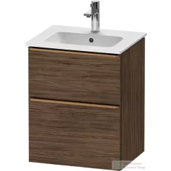   Duravit D-NEO 51x40,2 cm-es, 2 fiókos alsószekrény szálcsiszolt bronz fogantyúval 233653 mosdóhoz, matt sötét dió DE4360004210000