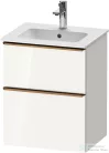 Duravit D-NEO 51x40,2 cm-es, 2 fiókos alsószekrény szálcsiszolt bronz fogantyúval 233653 mosdóhoz, fényes fehér DE4360004220000