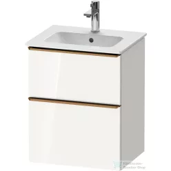   Duravit D-NEO 51x40,2 cm-es, 2 fiókos alsószekrény szálcsiszolt bronz fogantyúval 233653 mosdóhoz, fényes fehér DE4360004220000