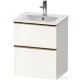 Duravit D-NEO 51x40,2 cm-es, 2 fiókos alsószekrény szálcsiszolt bronz fogantyúval 233653 mosdóhoz, fényes fehér DE4360004220000