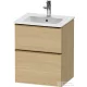 Duravit D-NEO 51x40,2 cm-es, 2 fiókos alsószekrény szálcsiszolt bronz fogantyúval 233653 mosdóhoz, natúr tölgy DE4360004300000
