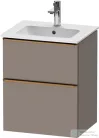 Duravit D-NEO 51x40,2 cm-es, 2 fiókos alsószekrény szálcsiszolt bronz fogantyúval 233653 mosdóhoz, matt bazalt DE4360004430000