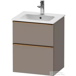   Duravit D-NEO 51x40,2 cm-es, 2 fiókos alsószekrény szálcsiszolt bronz fogantyúval 233653 mosdóhoz, matt bazalt DE4360004430000