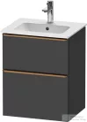 Duravit D-NEO 51x40,2 cm-es, 2 fiókos alsószekrény szálcsiszolt bronz fogantyúval 233653 mosdóhoz, matt grafit DE4360004490000