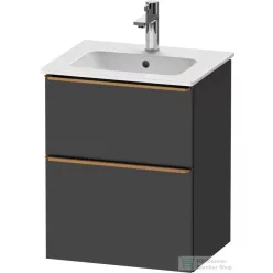   Duravit D-NEO 51x40,2 cm-es, 2 fiókos alsószekrény szálcsiszolt bronz fogantyúval 233653 mosdóhoz, matt grafit DE4360004490000