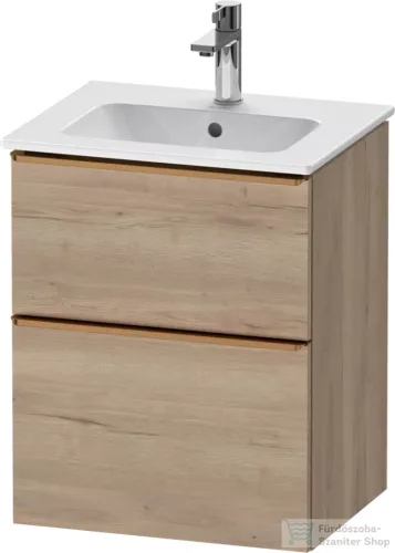 Duravit D-NEO 51x40,2 cm-es, 2 fiókos alsószekrény szálcsiszolt bronz fogantyúval 233653 mosdóhoz, márványos tölgy DE4360004550000