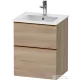 Duravit D-NEO 51x40,2 cm-es, 2 fiókos alsószekrény szálcsiszolt bronz fogantyúval 233653 mosdóhoz, márványos tölgy DE4360004550000
