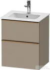 Duravit D-NEO 51x40,2 cm-es, 2 fiókos alsószekrény szálcsiszolt bronz fogantyúval 233653 mosdóhoz, matt len DE4360004750000