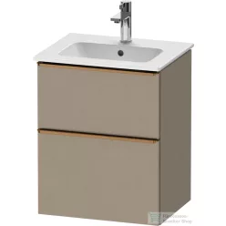   Duravit D-NEO 51x40,2 cm-es, 2 fiókos alsószekrény szálcsiszolt bronz fogantyúval 233653 mosdóhoz, matt len DE4360004750000