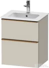 Duravit D-NEO 51x40,2 cm-es, 2 fiókos alsószekrény szálcsiszolt bronz fogantyúval 233653 mosdóhoz, matt grafit DE4360004910000