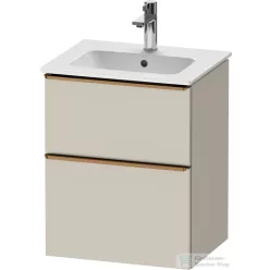   Duravit D-NEO 51x40,2 cm-es, 2 fiókos alsószekrény szálcsiszolt bronz fogantyúval 233653 mosdóhoz, matt grafit DE4360004910000