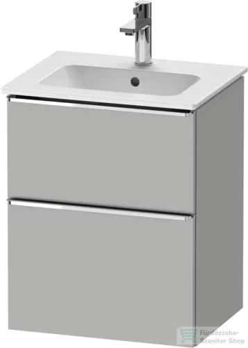 Duravit D-NEO 51x40,2 cm-es, 2 fiókos alsószekrény króm fogantyúval 233653 mosdóhoz, matt betonszürke DE4360010070000