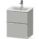 Duravit D-NEO 51x40,2 cm-es, 2 fiókos alsószekrény króm fogantyúval 233653 mosdóhoz, matt betonszürke DE4360010070000