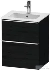 Duravit D-NEO 51x40,2 cm-es, 2 fiókos alsószekrény króm fogantyúval 233653 mosdóhoz, matt fekete tölgy DE4360010160000