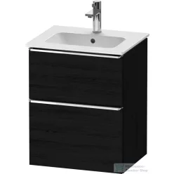   Duravit D-NEO 51x40,2 cm-es, 2 fiókos alsószekrény króm fogantyúval 233653 mosdóhoz, matt fekete tölgy DE4360010160000