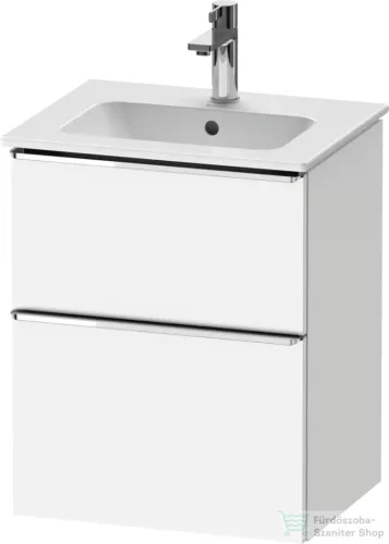 Duravit D-NEO 51x40,2 cm-es, 2 fiókos alsószekrény króm fogantyúval 233653 mosdóhoz, matt fehér DE4360010180000