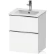 Duravit D-NEO 51x40,2 cm-es, 2 fiókos alsószekrény króm fogantyúval 233653 mosdóhoz, matt fehér DE4360010180000
