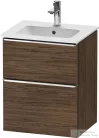 Duravit D-NEO 51x40,2 cm-es, 2 fiókos alsószekrény króm fogantyúval 233653 mosdóhoz, matt sötét dió DE4360010210000