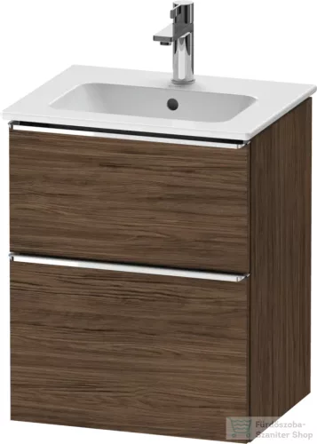Duravit D-NEO 51x40,2 cm-es, 2 fiókos alsószekrény króm fogantyúval 233653 mosdóhoz, matt sötét dió DE4360010210000
