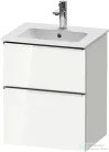 Duravit D-NEO 51x40,2 cm-es, 2 fiókos alsószekrény króm fogantyúval 233653 mosdóhoz, fényes fehér DE4360010220000