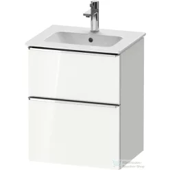  Duravit D-NEO 51x40,2 cm-es, 2 fiókos alsószekrény króm fogantyúval 233653 mosdóhoz, fényes fehér DE4360010220000