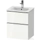 Duravit D-NEO 51x40,2 cm-es, 2 fiókos alsószekrény króm fogantyúval 233653 mosdóhoz, fényes fehér DE4360010220000