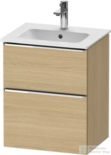 Duravit D-NEO 51x40,2 cm-es, 2 fiókos alsószekrény króm fogantyúval 233653 mosdóhoz, natúr tölgy DE4360010300000