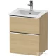 Duravit D-NEO 51x40,2 cm-es, 2 fiókos alsószekrény króm fogantyúval 233653 mosdóhoz, natúr tölgy DE4360010300000