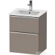 Duravit D-NEO 51x40,2 cm-es, 2 fiókos alsószekrény króm fogantyúval 233653 mosdóhoz, matt bazalt DE4360010430000