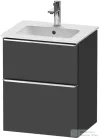 Duravit D-NEO 51x40,2 cm-es, 2 fiókos alsószekrény króm fogantyúval 233653 mosdóhoz, matt grafit DE4360010490000