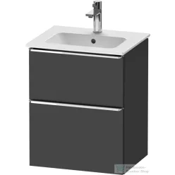   Duravit D-NEO 51x40,2 cm-es, 2 fiókos alsószekrény króm fogantyúval 233653 mosdóhoz, matt grafit DE4360010490000