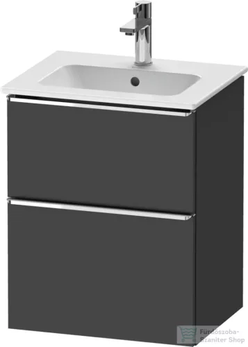 Duravit D-NEO 51x40,2 cm-es, 2 fiókos alsószekrény króm fogantyúval 233653 mosdóhoz, matt grafit DE4360010490000