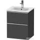 Duravit D-NEO 51x40,2 cm-es, 2 fiókos alsószekrény króm fogantyúval 233653 mosdóhoz, matt grafit DE4360010490000