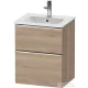 Duravit D-NEO 51x40,2 cm-es, 2 fiókos alsószekrény króm fogantyúval 233653 mosdóhoz, márványos tölgy DE4360010550000