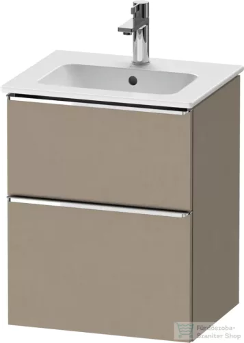 Duravit D-NEO 51x40,2 cm-es, 2 fiókos alsószekrény króm fogantyúval 233653 mosdóhoz, matt len DE4360010750000
