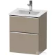 Duravit D-NEO 51x40,2 cm-es, 2 fiókos alsószekrény króm fogantyúval 233653 mosdóhoz, matt len DE4360010750000