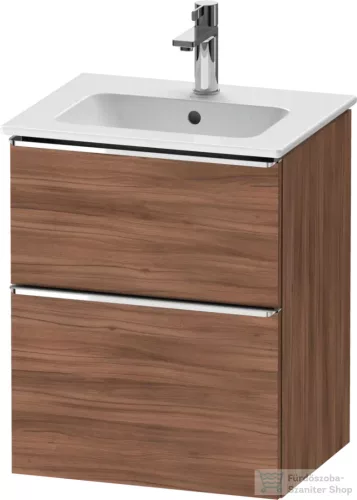 Duravit D-NEO 51x40,2 cm-es, 2 fiókos alsószekrény króm fogantyúval 233653 mosdóhoz, matt dió DE4360010790000