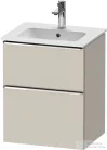 Duravit D-NEO 51x40,2 cm-es, 2 fiókos alsószekrény króm fogantyúval 233653 mosdóhoz, matt taupe DE4360010910000