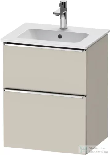Duravit D-NEO 51x40,2 cm-es, 2 fiókos alsószekrény króm fogantyúval 233653 mosdóhoz, matt taupe DE4360010910000