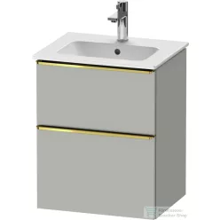   Duravit D-NEO 51x40,2 cm-es, 2 fiókos alsószekrény polírozott arany színű fogantyúval 233653 mosdóhoz, matt betonszürke DE4360034070000