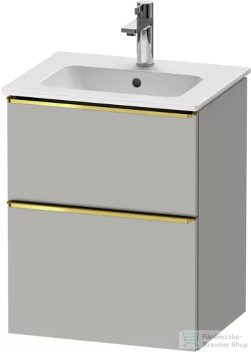 Duravit D-NEO 51x40,2 cm-es, 2 fiókos alsószekrény polírozott arany színű fogantyúval 233653 mosdóhoz, matt betonszürke DE4360034070000