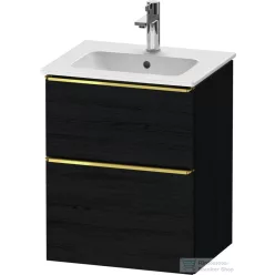   Duravit D-NEO 51x40,2 cm-es, 2 fiókos alsószekrény polírozott arany színű fogantyúval 233653 mosdóhoz, matt fekete tölgy DE4360034160000
