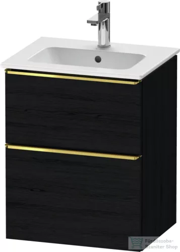Duravit D-NEO 51x40,2 cm-es, 2 fiókos alsószekrény polírozott arany színű fogantyúval 233653 mosdóhoz, matt fekete tölgy DE4360034160000