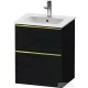 Duravit D-NEO 51x40,2 cm-es, 2 fiókos alsószekrény polírozott arany színű fogantyúval 233653 mosdóhoz, matt fekete tölgy DE4360034160000